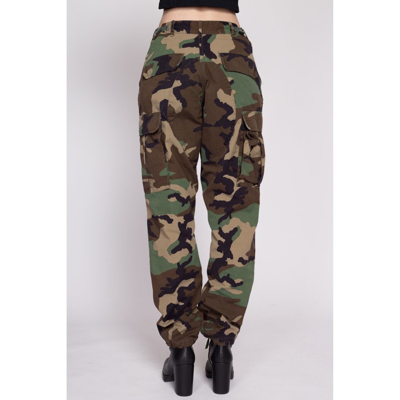 Sm-Lrg Vintage Camo Cargo Field Pants All Sizes Unisex Military Olive Drab Camouflage Army Combat Trousers image 6