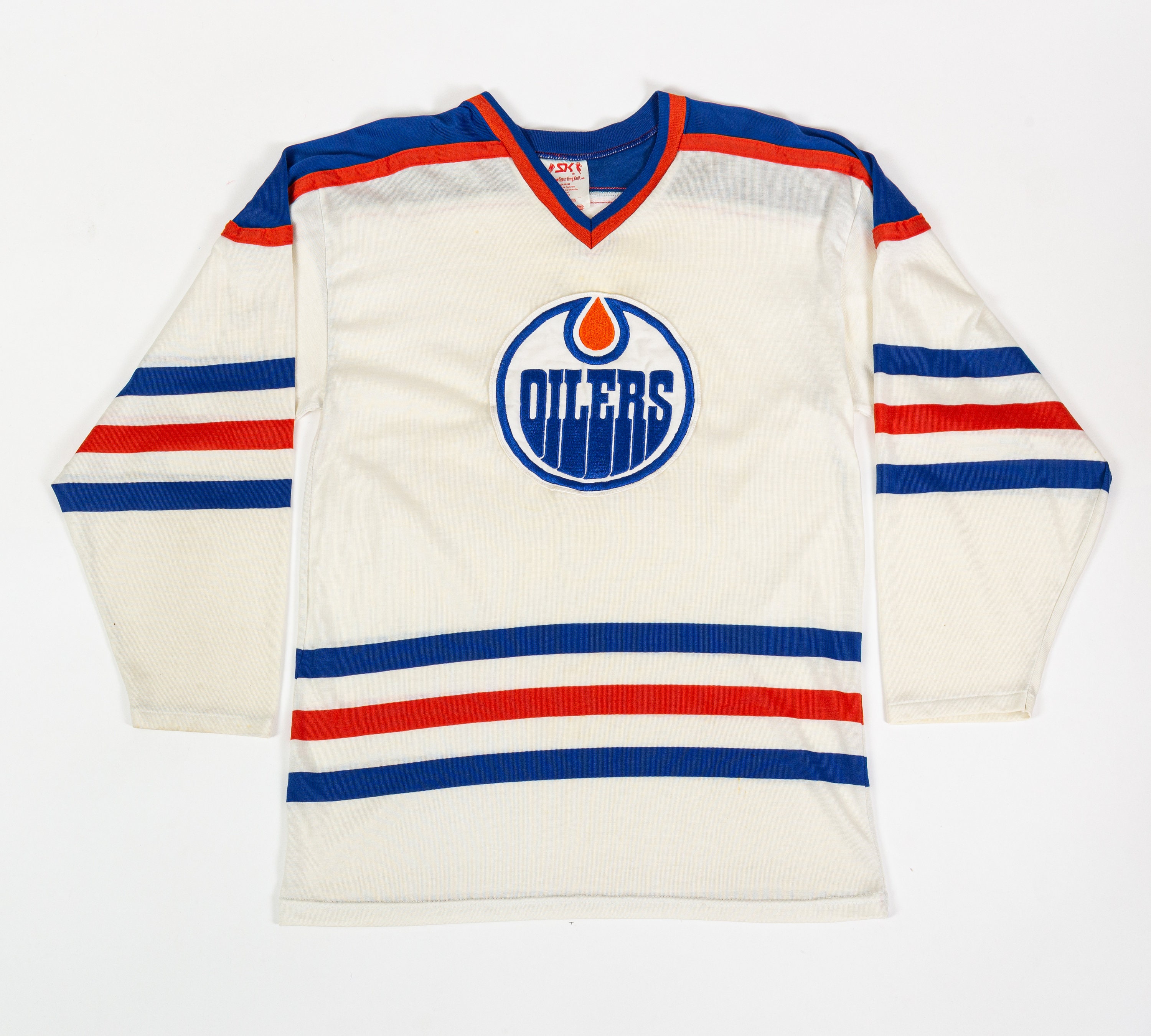 WhatevrzKlevrKlothz Vintage & Classic 80's Edmonton Oilers CCM Maska Hockey Jersey Made in Canada / Large