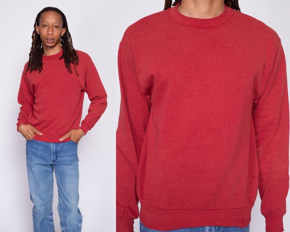 Comprar Sudadera Oversize De Hombre Con Cuello Redondo Rojo