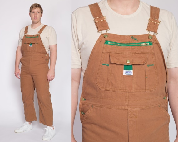 38x30 Vintage Liberty Tan Canvas Overalls 90s Y2K Workwear