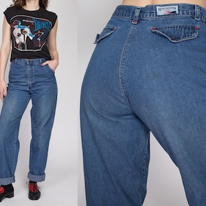 Medium 80s Rocky Mountain High Waisted Jeans 29 Tall Vintage Medium Wash Long Inseam Mom Jeans image 1