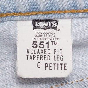 Small Vintage Levis 551 High Waisted Mom Jeans 28 80s 90s Levi's Light Wash Denim Relaxed Fit Tapered Leg Jeans image 6