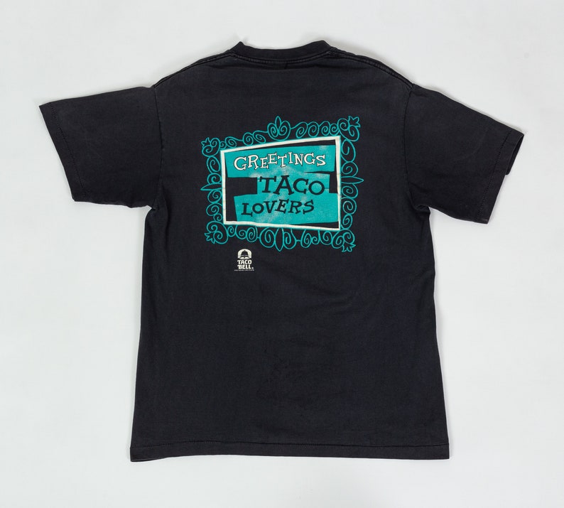 90er Jahre Bullwinkle Taco Bell T Shirt Medium Vintage schwarze Unisex Grafik-Logo-T-Shirt Bild 2