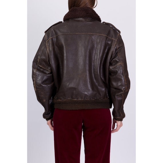 70s Schott G-1 Brown Leather Bomber Flight Jacket… - image 6