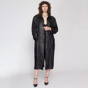 ジャケット・アウター real leather maxi long coat Gudasuo Leather Jacket Women Trench Coat Long Loose Button