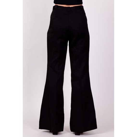 70s Black High Waisted Flared Pants Petite Small,… - image 5