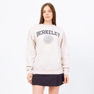 vintage des années 90 UC Berkeley Champion sweat-shirt - moyen homme, grande femme | Col ras du cou University of California Collegiate gris chiné