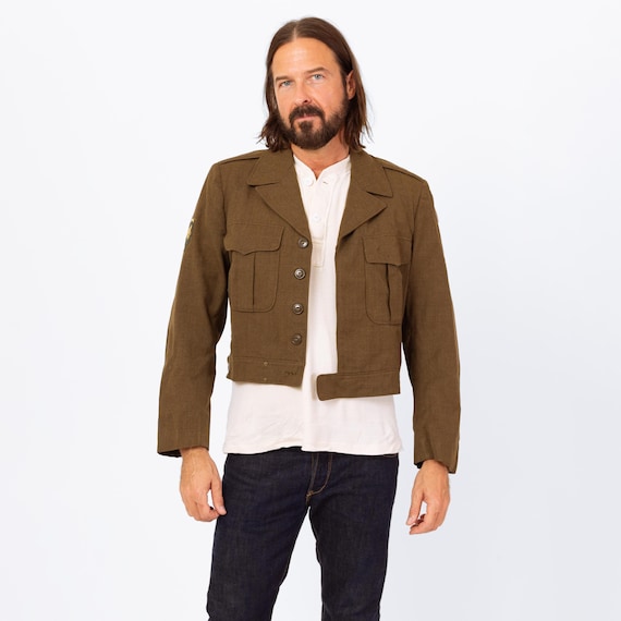 Vintage 1940s WWII Cropped Ike Army Jacket - Medium, 40R