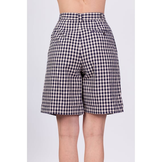 90s Gap Navy Blue & White Plaid Shorts Small to M… - image 5