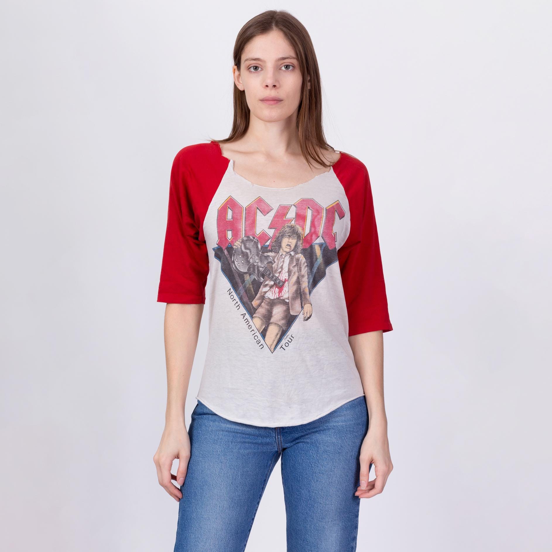 Ac/dc Tshirt With 3/4 Sleeves UK - Main Image