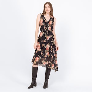 90s high neck dress Vintage High Squareneck 90s Dress