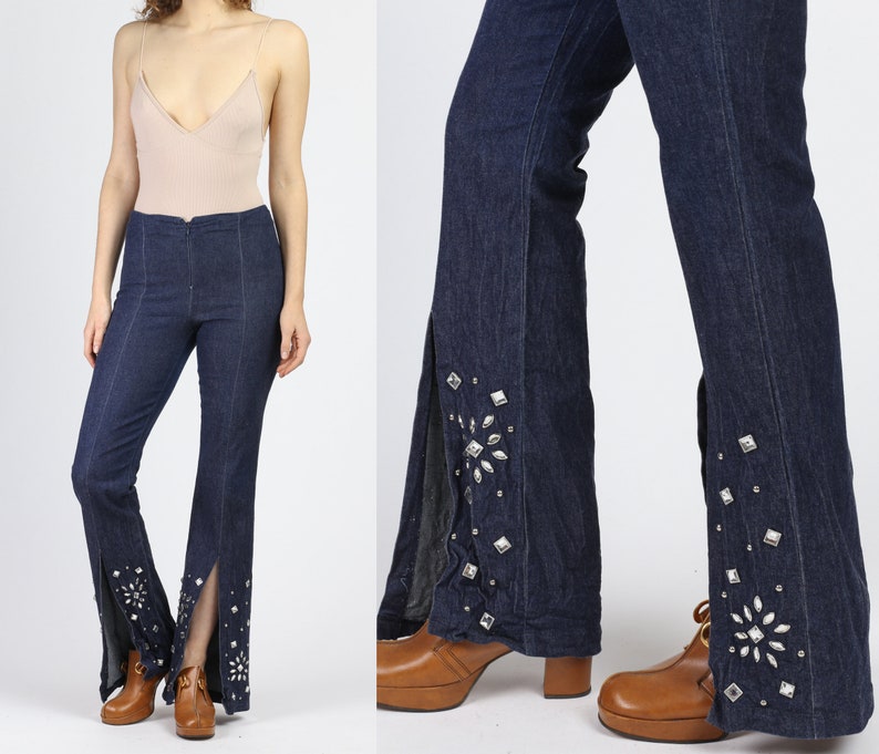 split front jeans