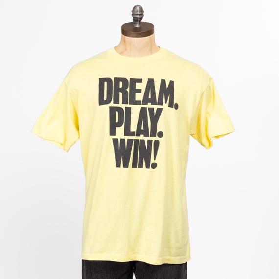 XL 90s Dream Play Win Lotto T Shirt | Vintage Light Yellow