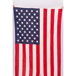 Bandera estadounidense desgastada vintage de 3&#39; x 5&#39; / 100 % algodón Bandera Annin & Co Verona NJ EE. UU.