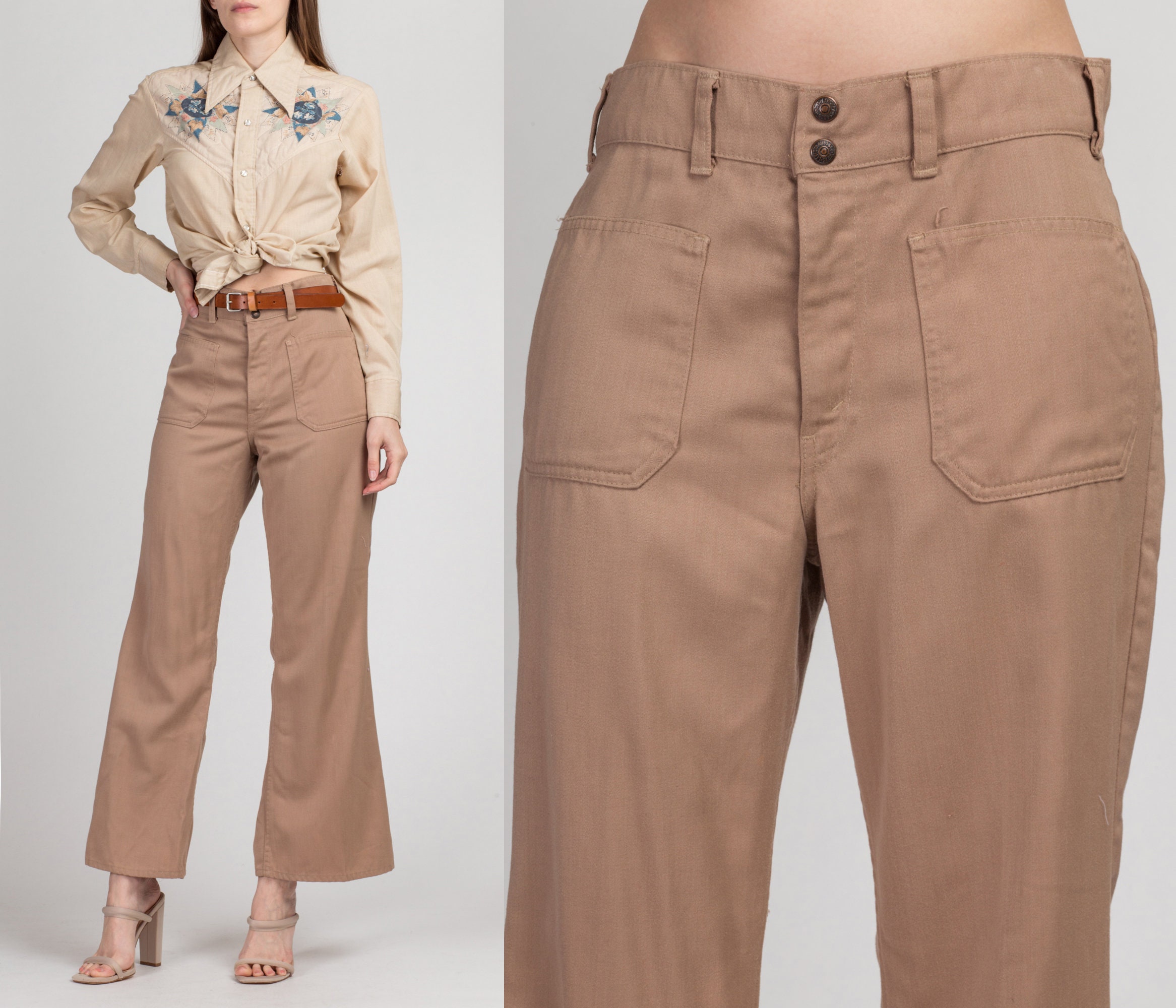 70s Levi's Men's Flared Trousers 35 