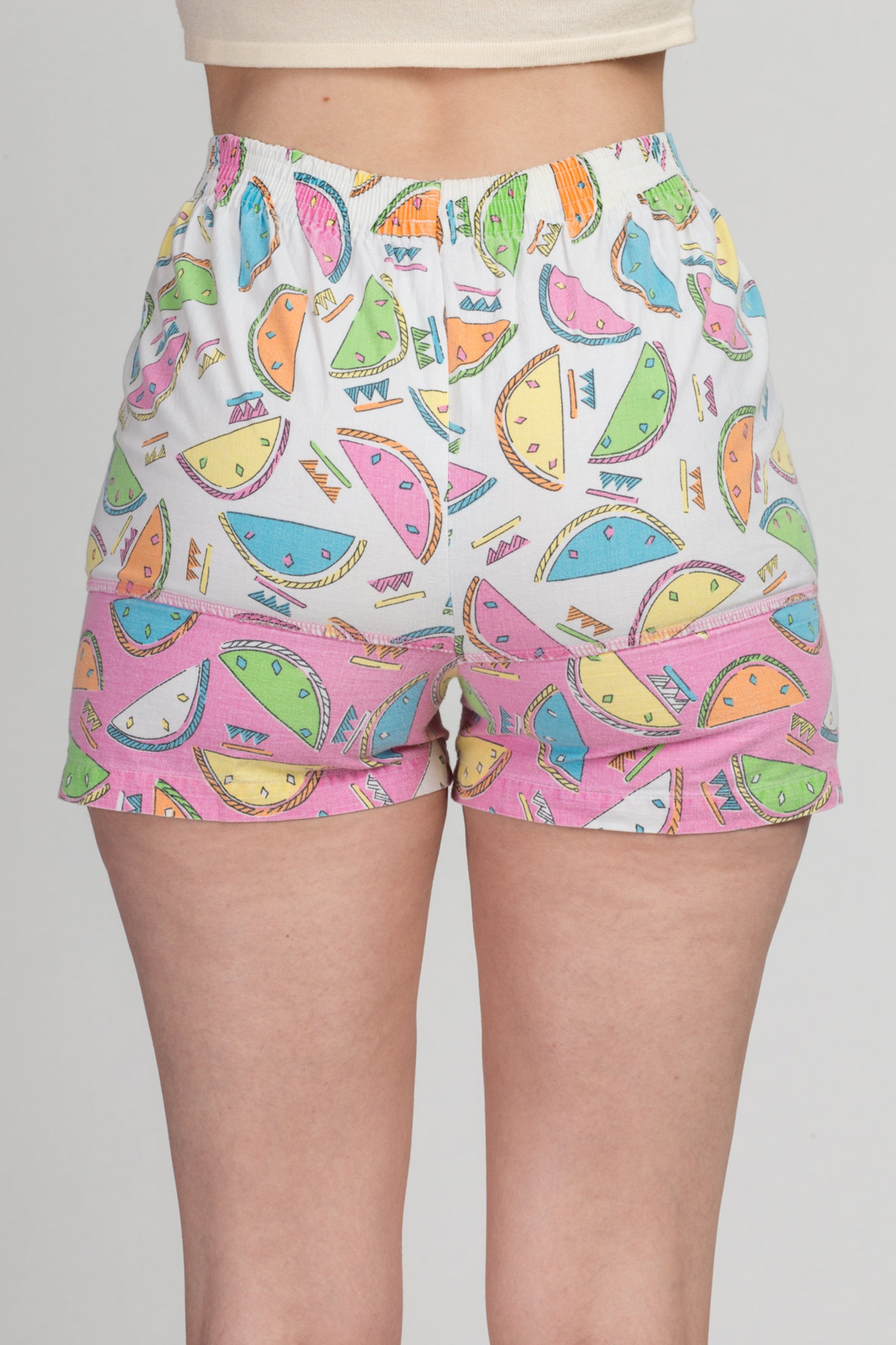 80s High Waist Watermelon Shorts Extra Small Vintage Etsy