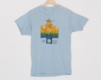 Small 80s Houston Academy Of General Dentistry T Shirt Unisex | Vintage Blue Graphic Tourist Tee