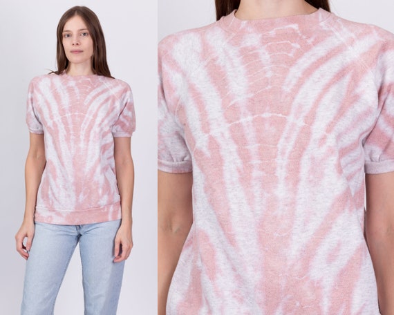 90s Pink Tie Dye Sweatshirt Top Small to Medium |… - image 1