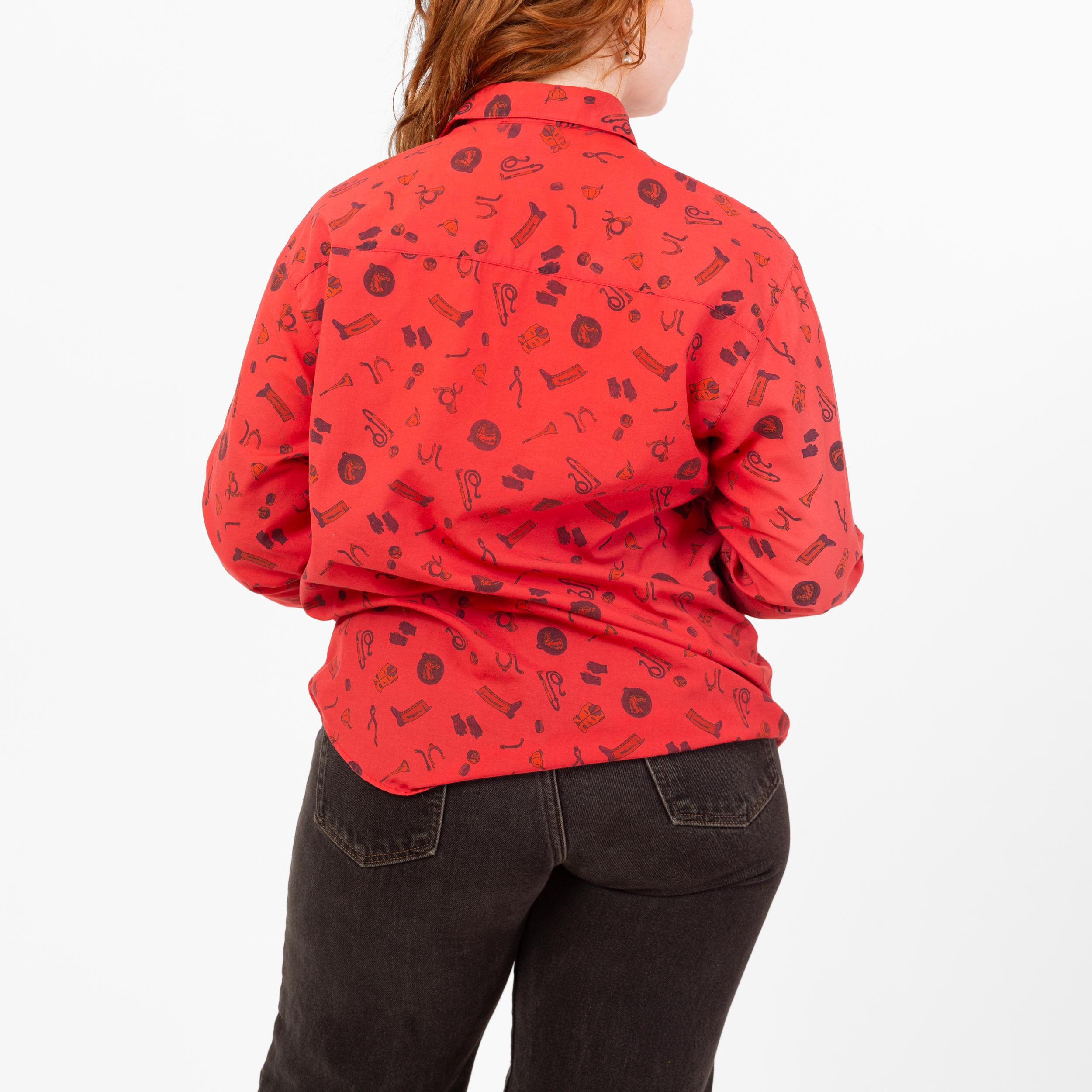 Chemise Western Vintage Multicolore - Motif Express Rider - Boutonnée