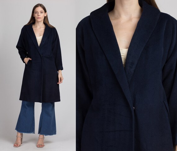 navy blue swing coat