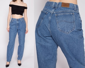 90s Lee High Waisted Mom Jeans Medium to Large, 30.5" | Vintage Denim Tapered Leg Jeans