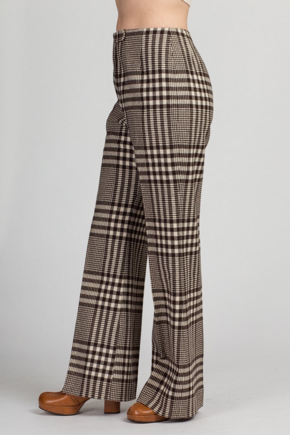 Small 70s Plaid High Waisted Pants Men's 29" | Vi… - image 2