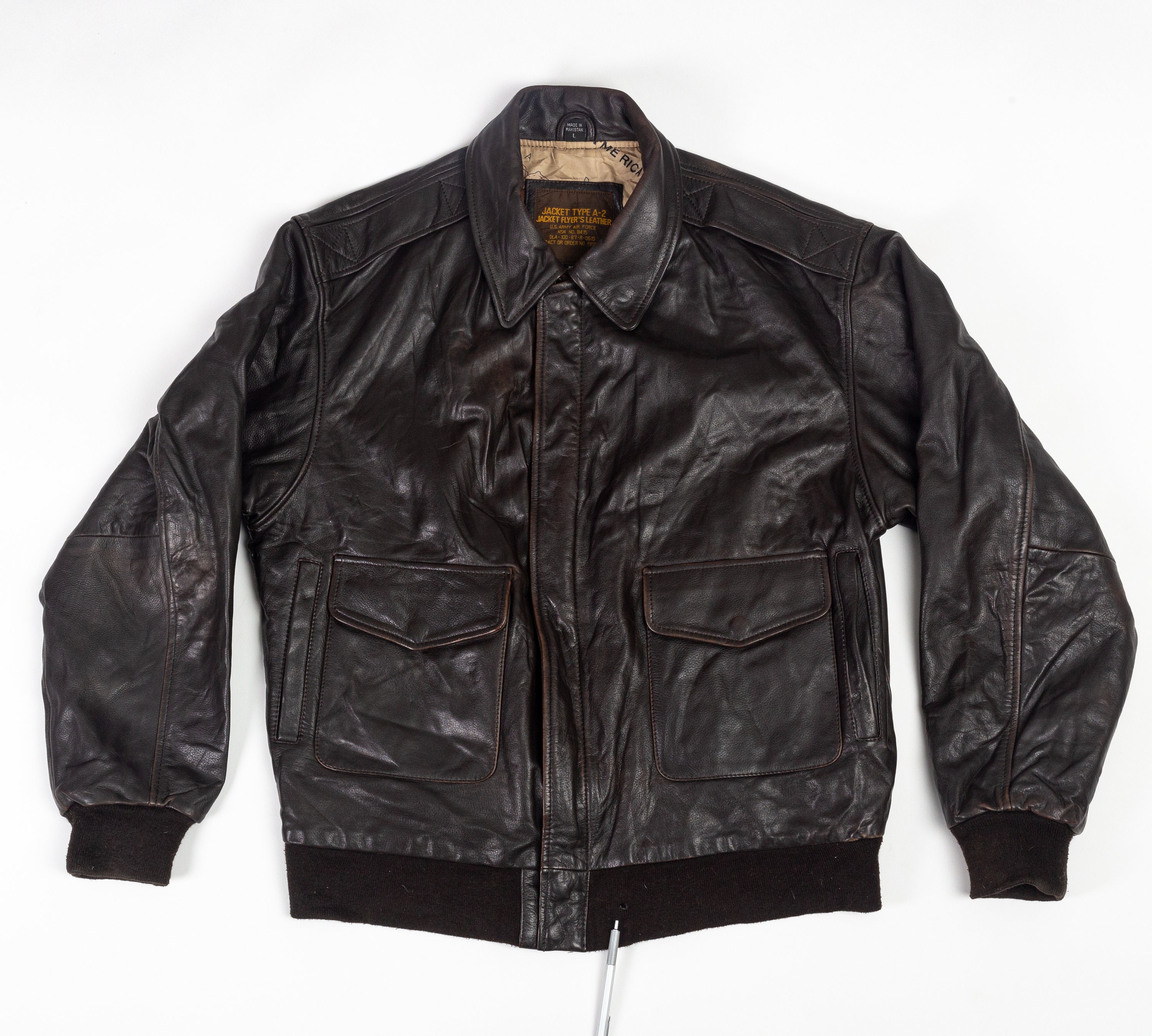 Vintage Avirex A-2 Map Lined Leather Bomber Jacket Men's - Etsy Sweden