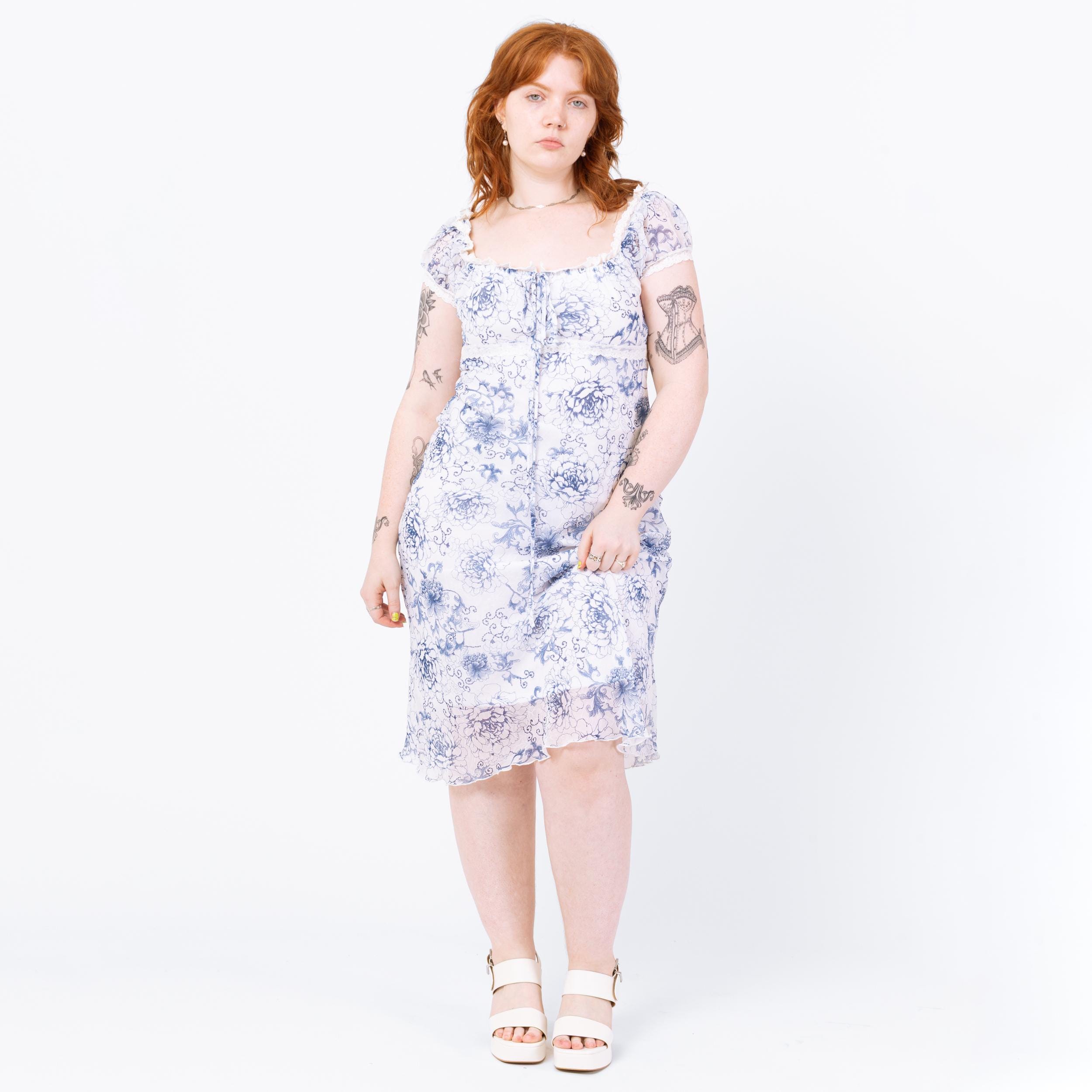 Blue Milkmaid Dress - Etsy