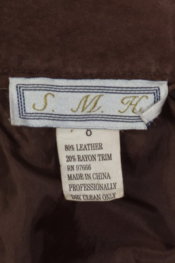 90s Suede Crochet Patchwork Maxi Skirt Medium, 28… - image 8