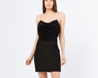 forever 21 black bodycon dress Black Polka Dot Bodycon Dress Polka Dot Cowl Neck Maxi
