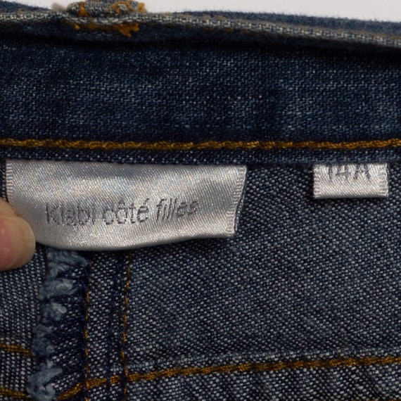Petite XS 90s Dark Wash Denim Flared Jeans 25" | … - image 8