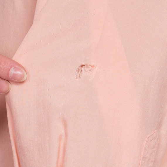 Large 80s Peach Silk Blend Cuffed Sleeve Blouse |… - image 7