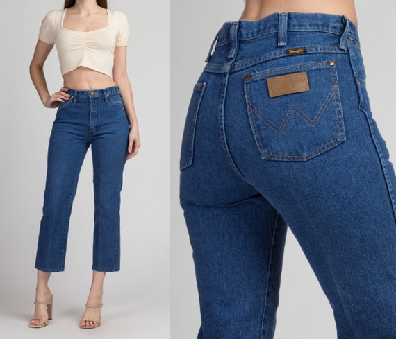 Vintage Wrangler High Waisted Ankle Jeans - Small