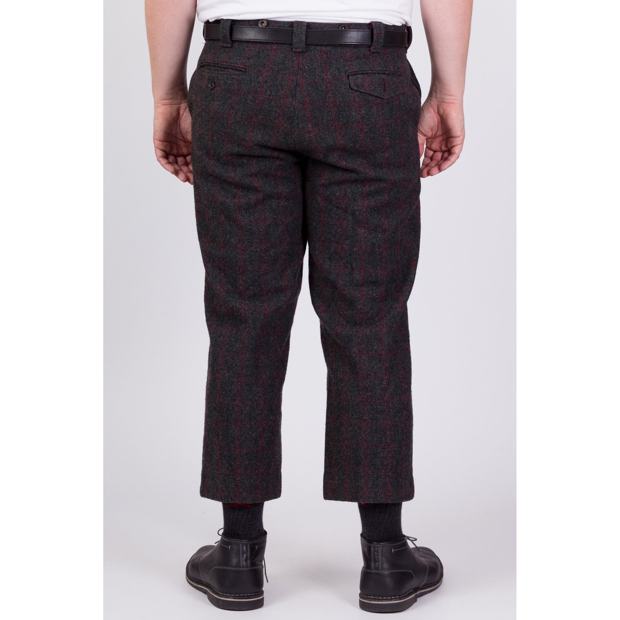 60s 70s Wool Plaid Hunting Pants Men's Large 38 Etsy