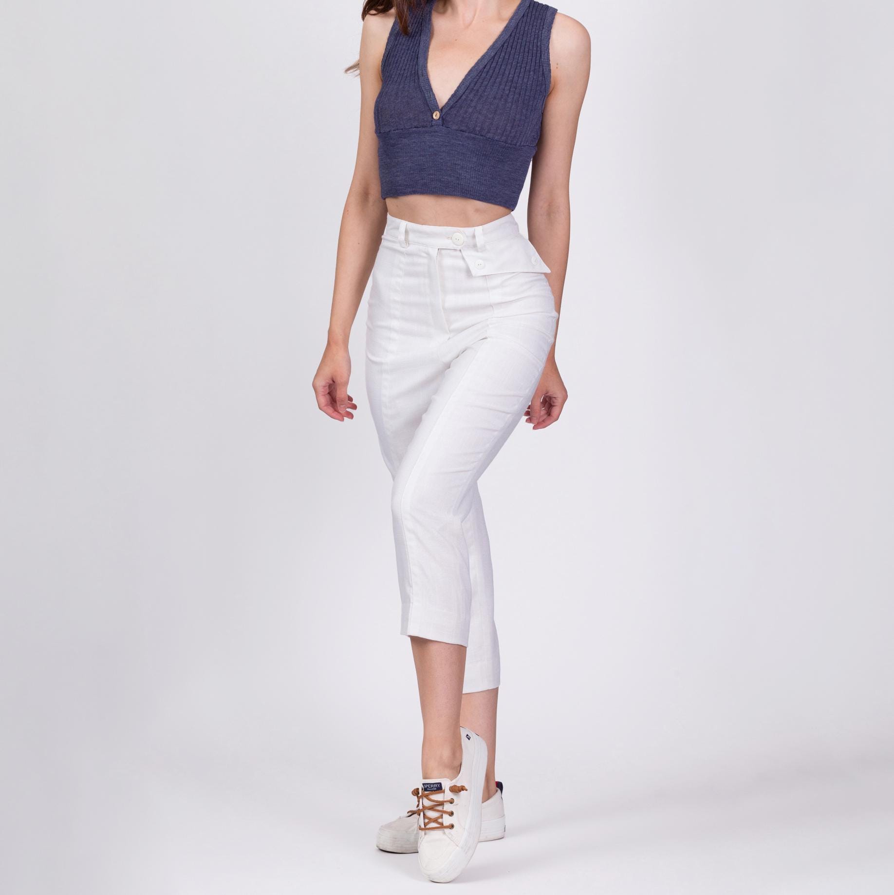 White Capri Pants Etsy Canada