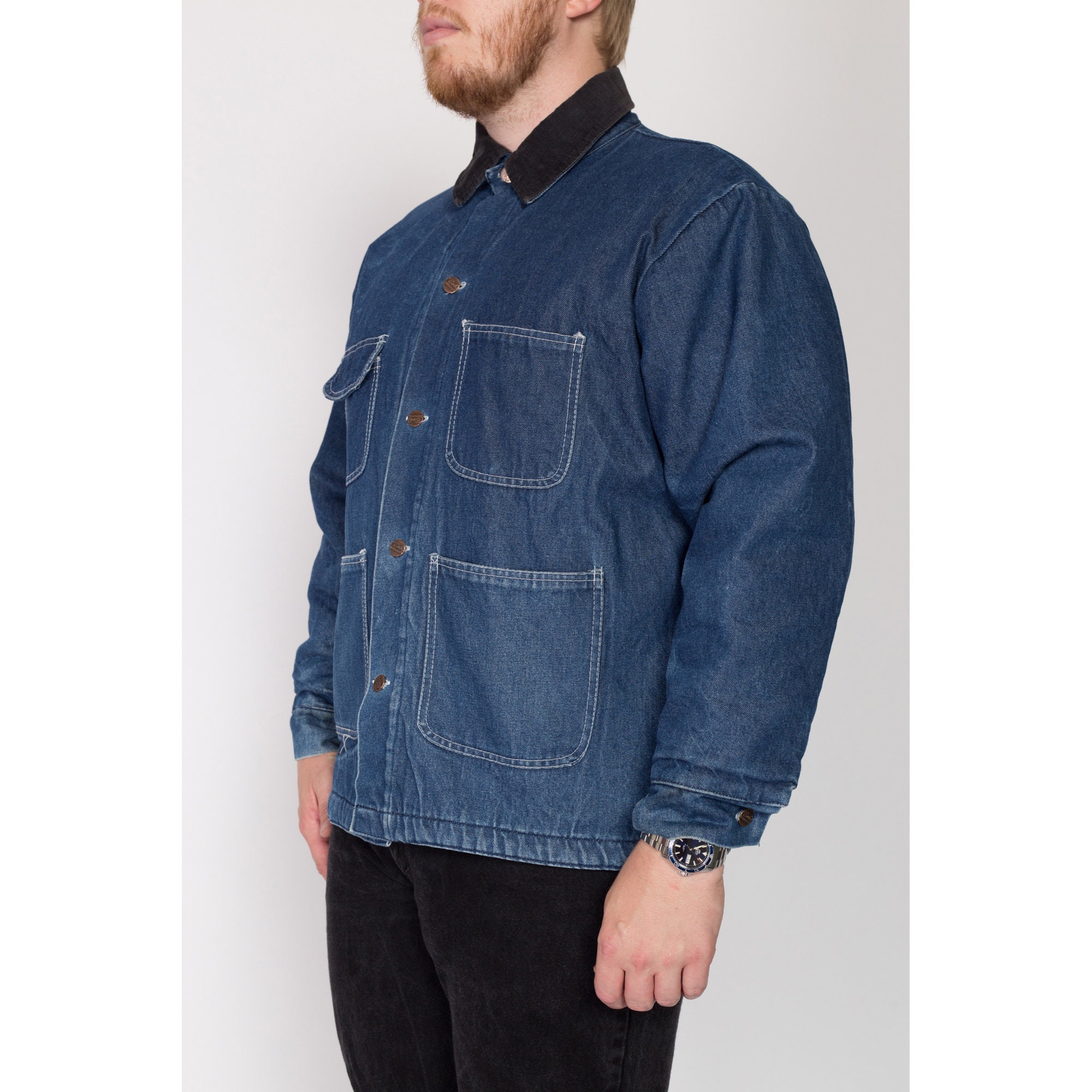 XL 90s Denim Blanket Lined Chore Coat | Vintage Bob Barker
