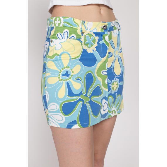 Vintage Y2K Bikini Bottom Floral Mini Skirt - XS … - image 5