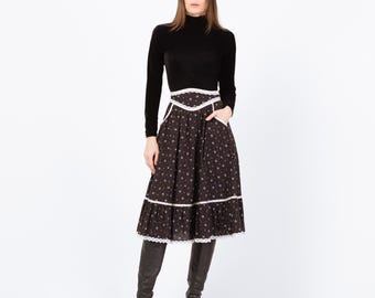 Vintage Gunne Sax Skirt // Jessica's Gunnies Button up Calico