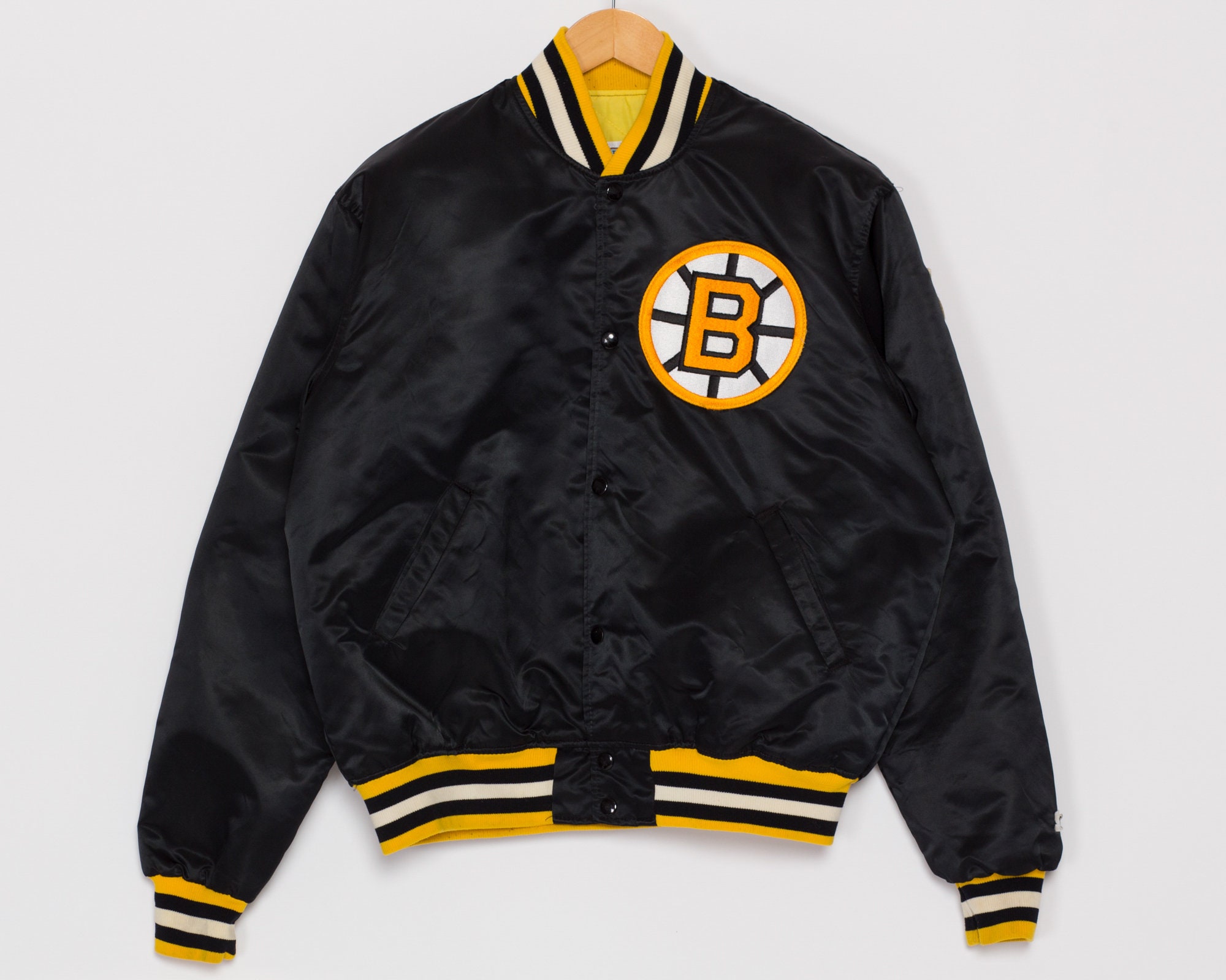 Boston Bruins Starter Dugout Championship Satin Full-Snap Jacket