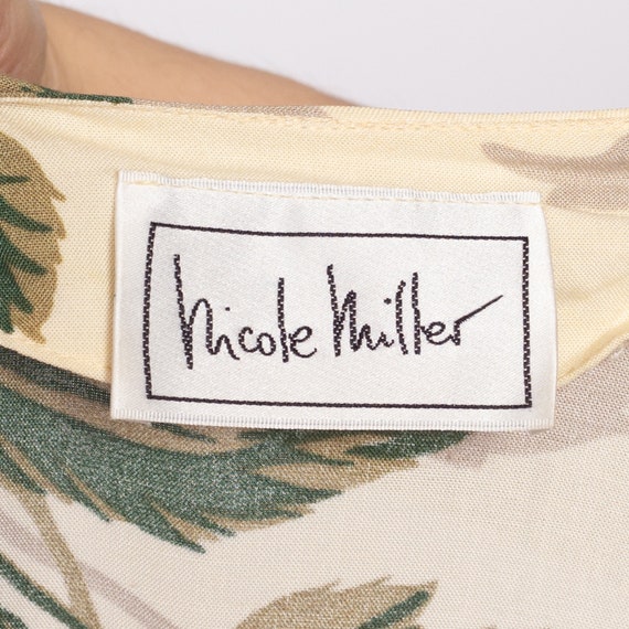 80s Nicole Miller Rose Floral Batwing Sleeve Dres… - image 7