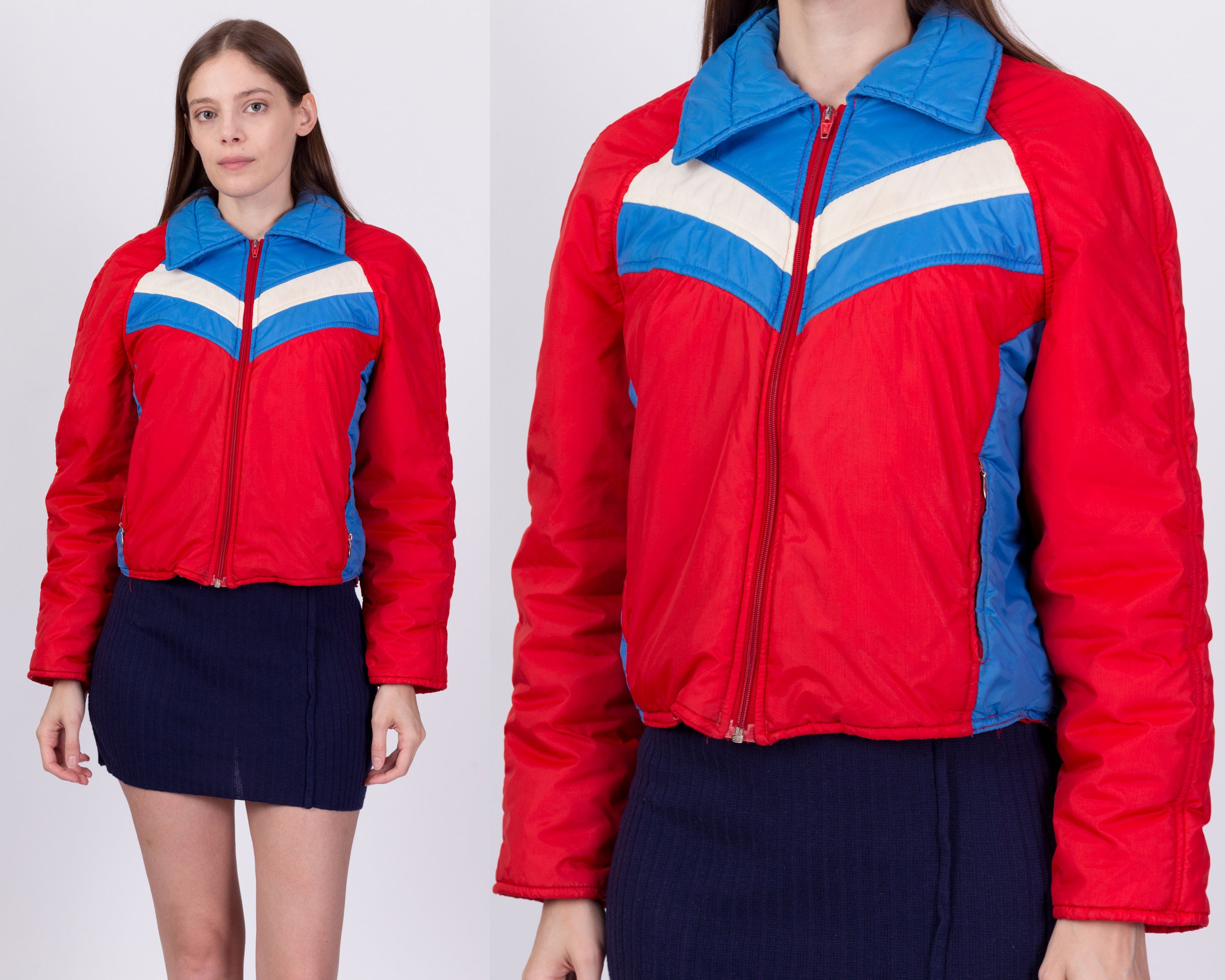 70s 80s Striped Color Block Ski Jacket Small to Petite - Etsy Canada
