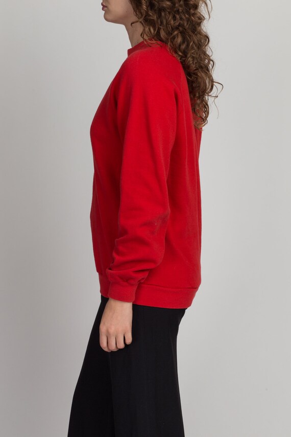 Medium 80s Red Raglan Sleeve Sweatshirt Unisex | … - image 3