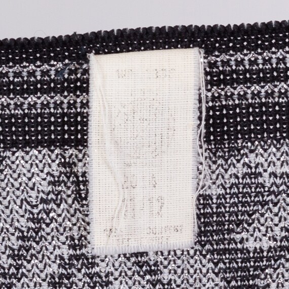 Small 70s Black & Silver Lurex Midi Dress | Vinta… - image 6