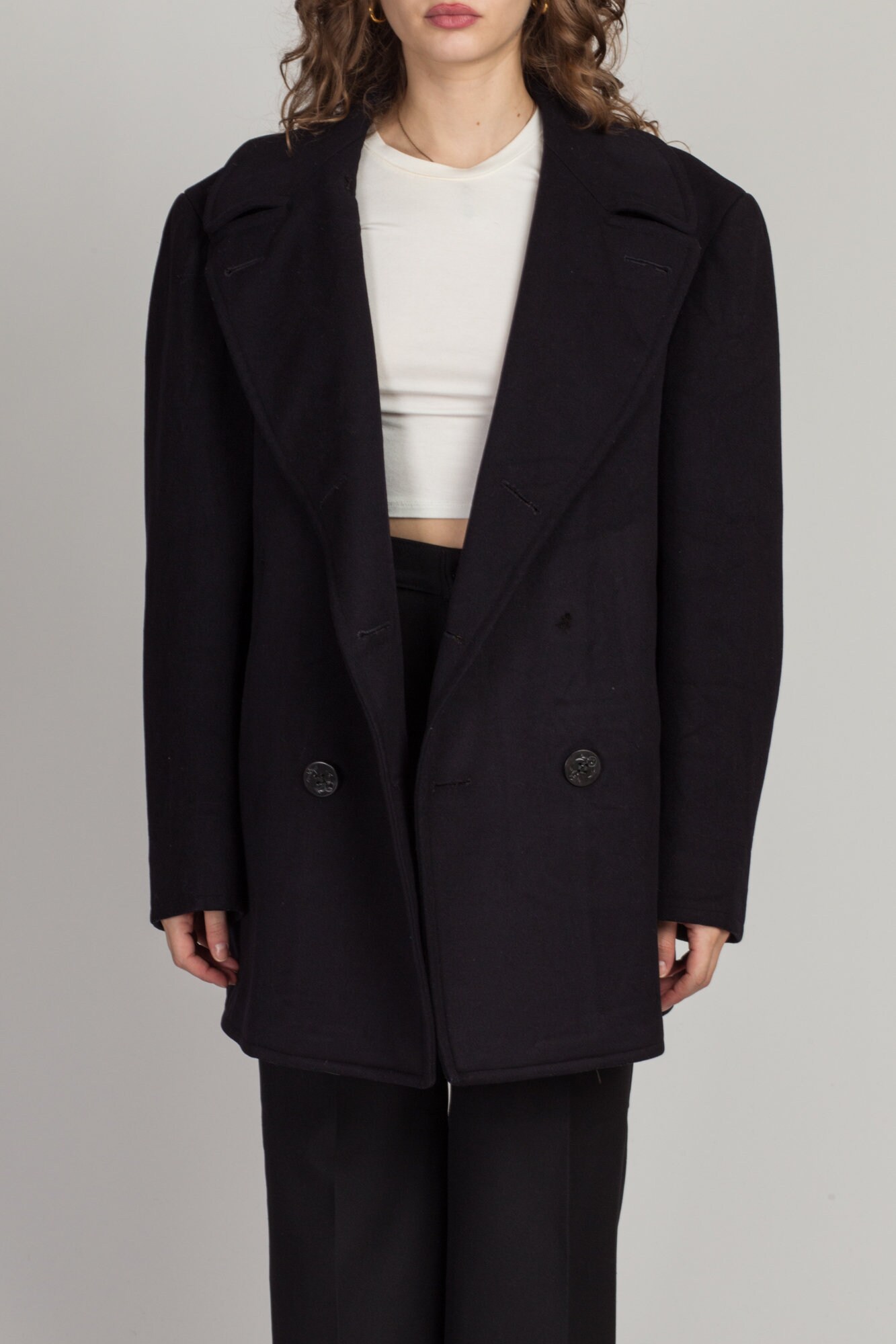 whistles navy pea coat