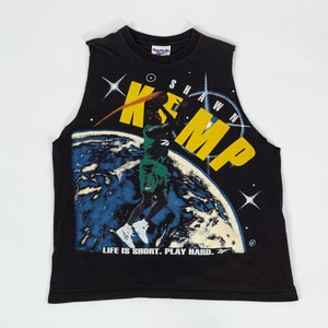 Shawn Kemp The Reignman Legend Basketball Signature Vintage Retro 80s 90s  Bootleg Rap Style T-Shirt