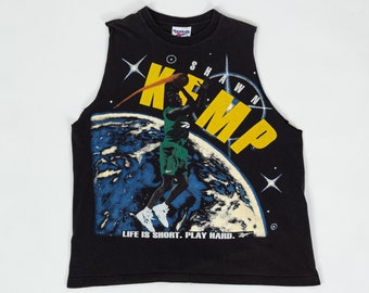 90s Shawn Kemp Reebok NBA Tank Large | Vintage Basketball Seattle SuperSonics Unisex Muscle Tee