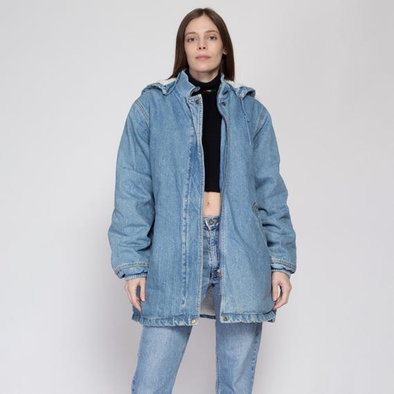 Sherpa hooded denim jacket hotsell