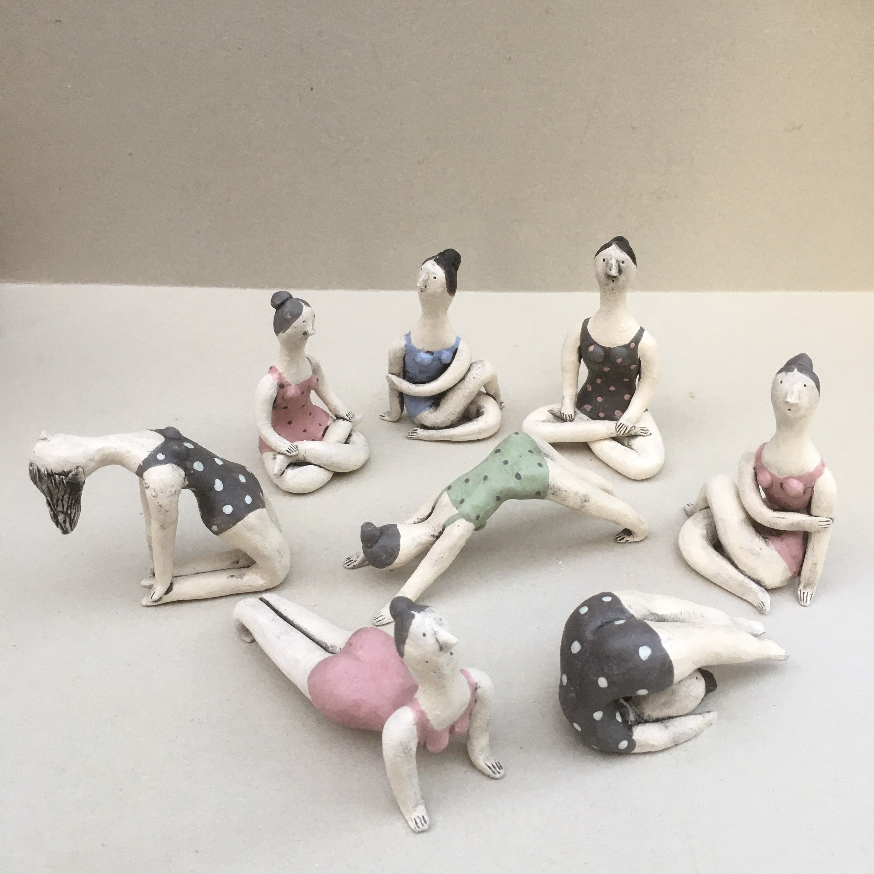 Yoga Asanas Perfect body Tiny figurines Small sculpture Tiny Etsy