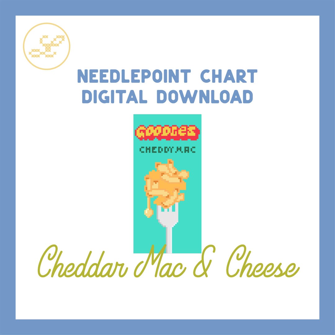 Cheddar Mac & Cheese Box 18 Mesh Needlepoint Pattern Chart (PDF) - Etsy