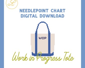Work in Progress Tote 13 Mesh Needlepoint Pattern Chart (PDF)